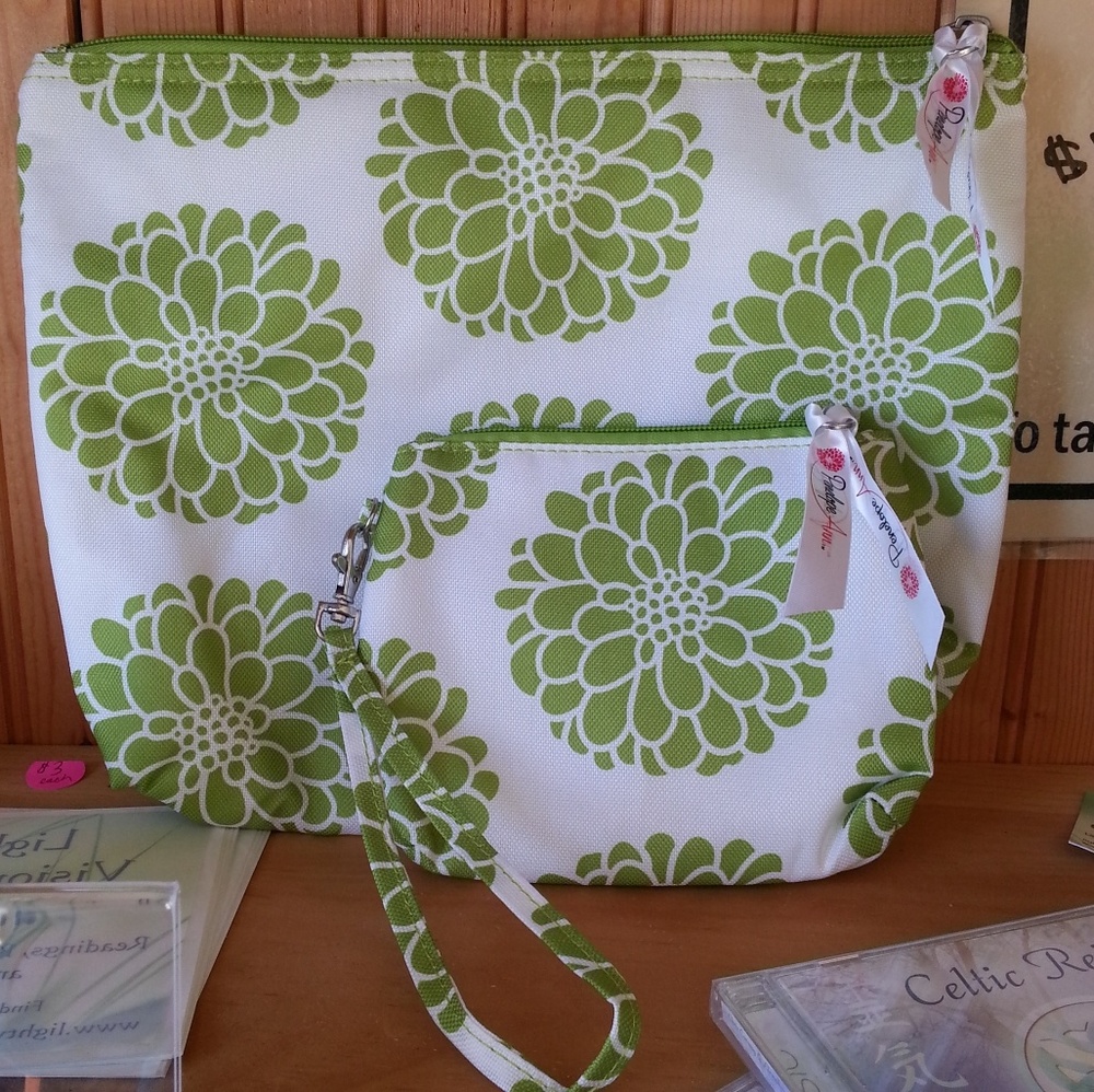 Penelope Ann fabric zipper bag and wristlet set